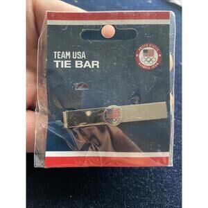 Team USA Winter Olympics Tie Bar American Flag Olympic Rings